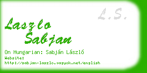laszlo sabjan business card